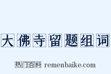 大佛寺留题组词是什么意思的图片